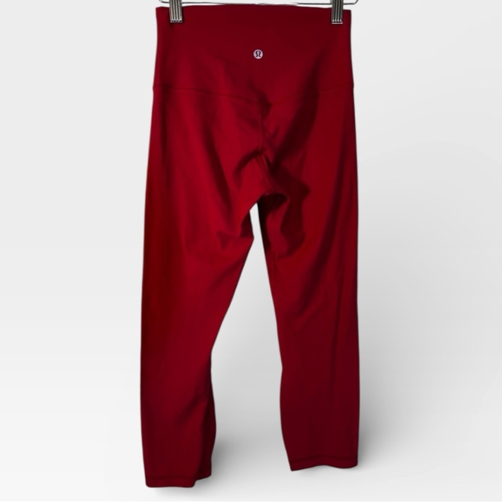 Lululemon Wunder Under High-Rise Crop 23” Cranberry Red Size 4 - Picture 2 of 7